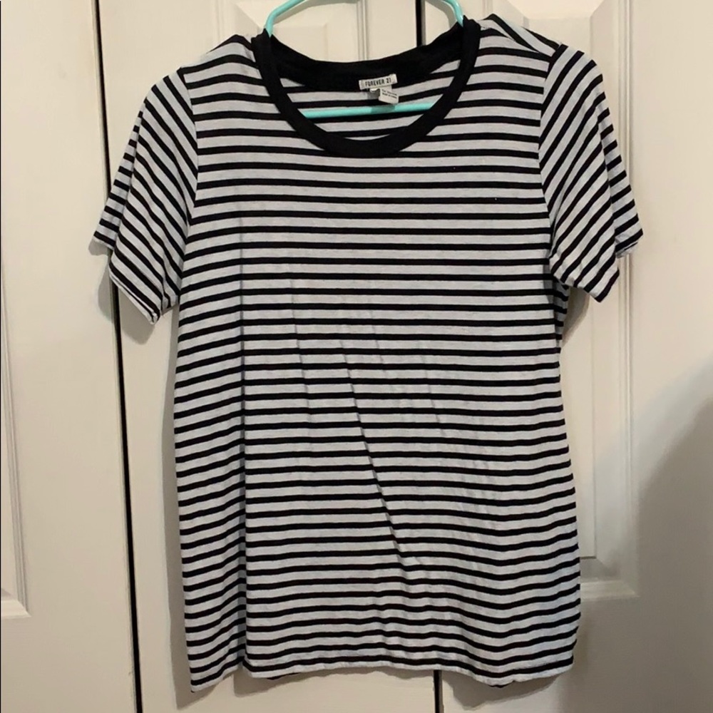 Black and white striped tee